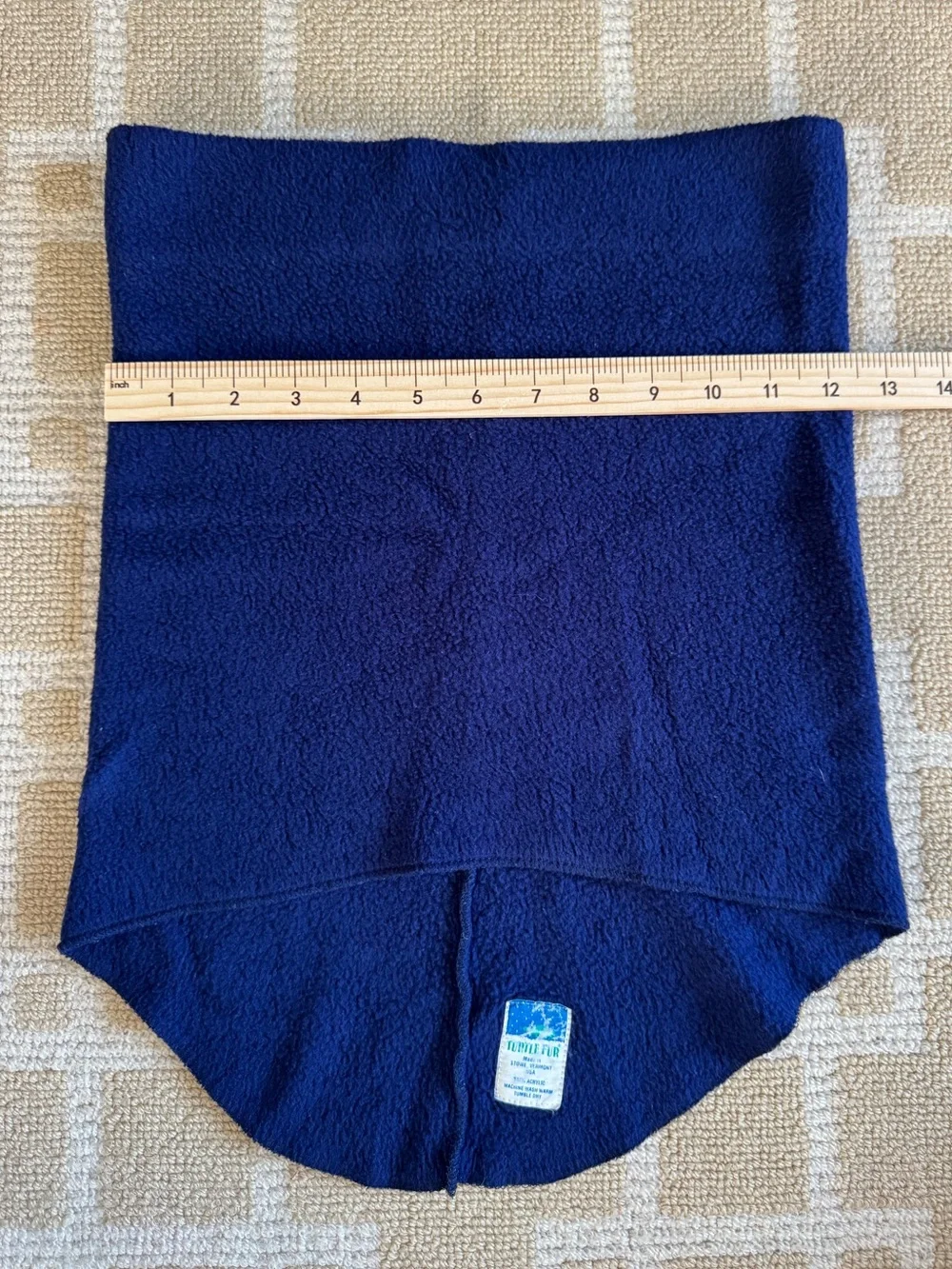 Turtle Fur Vintage Fleece Neck Gaiter Warmer Navy Blue One Size Made USA